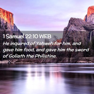 Picture 02 - 1 Samuel 22:10 WEB - He inquired of Yahweh for him, and gave him food, - Bible Verse Picture
