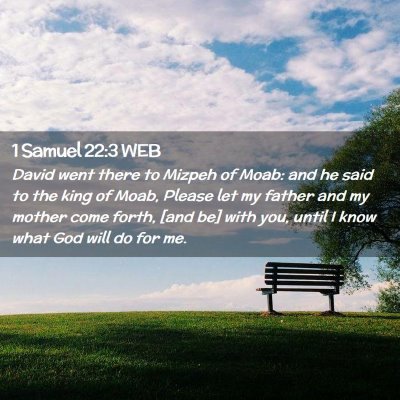 Picture 02 - 1 Samuel 22:3 WEB - David went there to Mizpeh of Moab: and he said - Bible Verse Picture