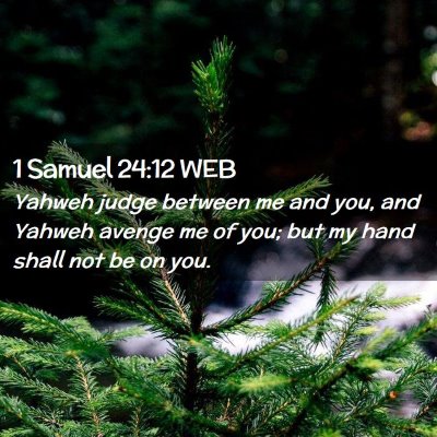 Picture 02 - 1 Samuel 24:12 WEB - Yahweh judge between me and you, and Yahweh - Bible Verse Picture