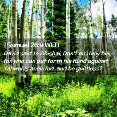 Picture 02 - 1 Samuel 26:9 WEB - David said to Abishai, Don't destroy him; for who - Bible Verse Picture
