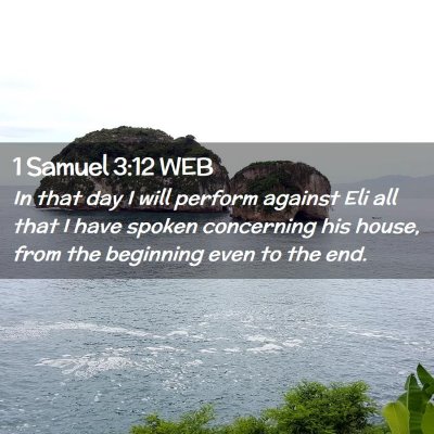 Picture 02 - 1 Samuel 3:12 WEB - In that day I will perform against Eli all that I - Bible Verse Picture