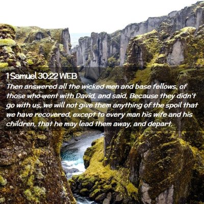 Picture 02 - 1 Samuel 30:22 WEB - Then answered all the wicked men and base - Bible Verse Picture