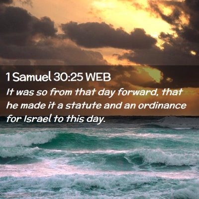 Picture 02 - 1 Samuel 30:25 WEB - It was so from that day forward, that he made it - Bible Verse Picture