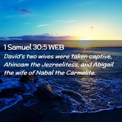 Picture 02 - 1 Samuel 30:5 WEB - David's two wives were taken captive, Ahinoam the - Bible Verse Picture