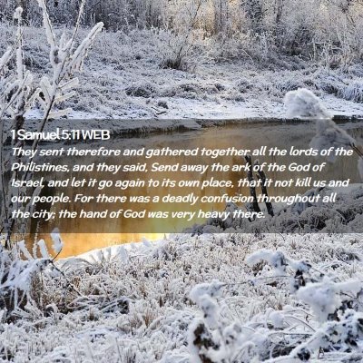 Picture 02 - 1 Samuel 5:11 WEB - They sent therefore and gathered together all the - Bible Verse Picture