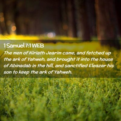 Picture 02 - 1 Samuel 7:1 WEB - The men of Kiriath Jearim came, and fetched up - Bible Verse Picture