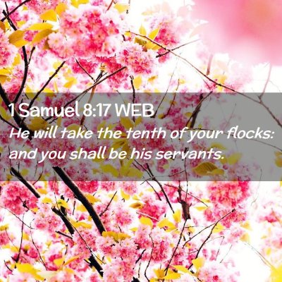 Picture 02 - 1 Samuel 8:17 WEB - He will take the tenth of your flocks: and you - Bible Verse Picture