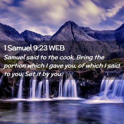 Picture 02 - 1 Samuel 9:23 WEB - Samuel said to the cook, Bring the portion which - Bible Verse Picture