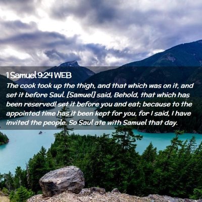 Picture 02 - 1 Samuel 9:24 WEB - The cook took up the thigh, and that which was on - Bible Verse Picture