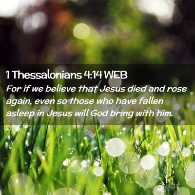 Picture 02 - 1 Thessalonians 4:14 WEB - For if we believe that Jesus died and rose again, - Bible Verse Picture