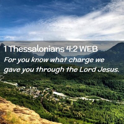 Picture 02 - 1 Thessalonians 4:2 WEB - For you know what charge we gave you through the - Bible Verse Picture