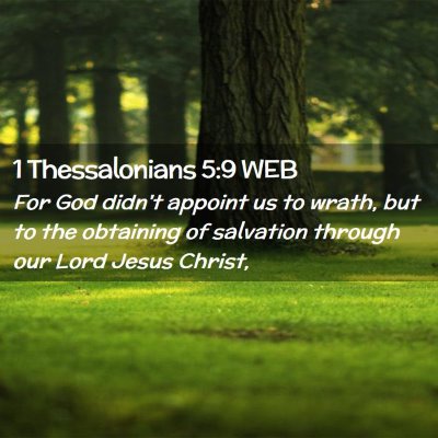 Picture 02 - 1 Thessalonians 5:9 WEB - For God didn't appoint us to wrath, but to the - Bible Verse Picture