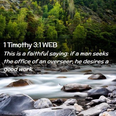 Picture 02 - 1 Timothy 3:1 WEB - This is a faithful saying: if a man seeks the - Bible Verse Picture