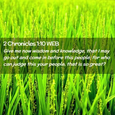 Picture 02 - 2 Chronicles 1:10 WEB - Give me now wisdom and knowledge, that I may go - Bible Verse Picture