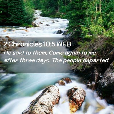 Picture 02 - 2 Chronicles 10:5 WEB - He said to them, Come again to me after three - Bible Verse Picture
