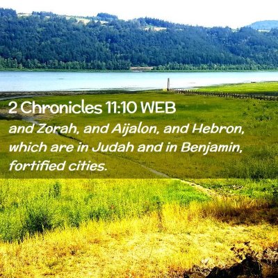 Picture 02 - 2 Chronicles 11:10 WEB - and Zorah, and Aijalon, and Hebron, which are in - Bible Verse Picture