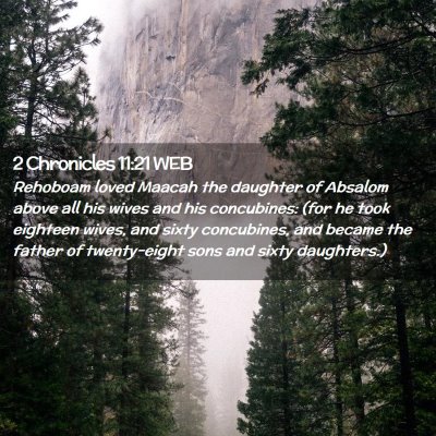 Picture 02 - 2 Chronicles 11:21 WEB - Rehoboam loved Maacah the daughter of Absalom - Bible Verse Picture