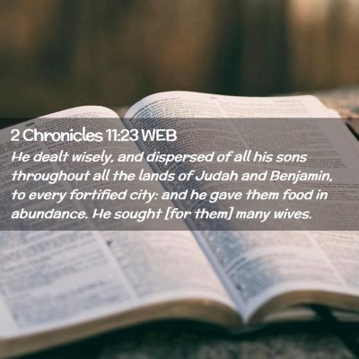 Picture 02 - 2 Chronicles 11:23 WEB - He dealt wisely, and dispersed of all his sons - Bible Verse Picture