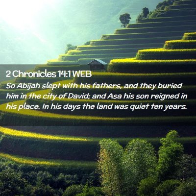 Picture 02 - 2 Chronicles 14:1 WEB - So Abijah slept with his fathers, and they buried - Bible Verse Picture