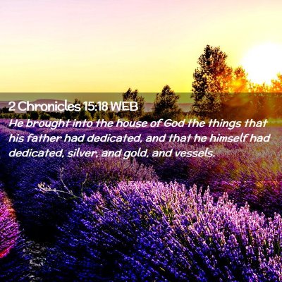 Picture 02 - 2 Chronicles 15:18 WEB - He brought into the house of God the things that - Bible Verse Picture
