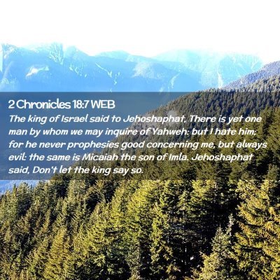 Picture 02 - 2 Chronicles 18:7 WEB - The king of Israel said to Jehoshaphat, There is - Bible Verse Picture