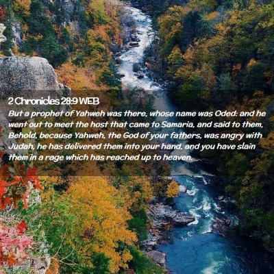 Picture 02 - 2 Chronicles 28:9 WEB - But a prophet of Yahweh was there, whose name was - Bible Verse Picture