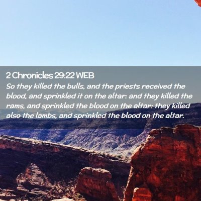 Picture 02 - 2 Chronicles 29:22 WEB - So they killed the bulls, and the priests - Bible Verse Picture