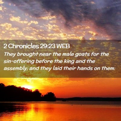 Picture 02 - 2 Chronicles 29:23 WEB - They brought near the male goats for the - Bible Verse Picture