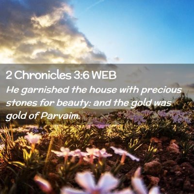 Picture 02 - 2 Chronicles 3:6 WEB - He garnished the house with precious stones for - Bible Verse Picture