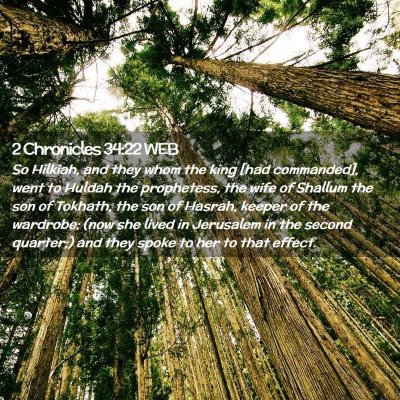 Picture 02 - 2 Chronicles 34:22 WEB - So Hilkiah, and they whom the king [had - Bible Verse Picture