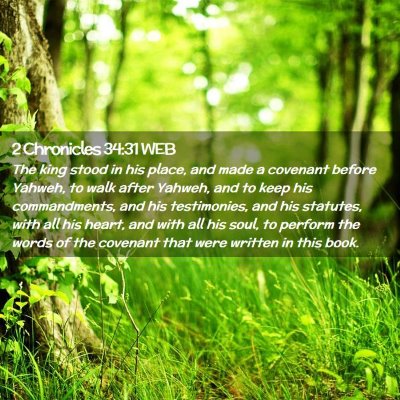 Picture 02 - 2 Chronicles 34:31 WEB - The king stood in his place, and made a covenant - Bible Verse Picture