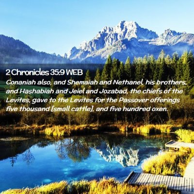 Picture 02 - 2 Chronicles 35:9 WEB - Conaniah also, and Shemaiah and Nethanel, his - Bible Verse Picture