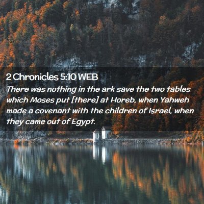 Picture 02 - 2 Chronicles 5:10 WEB - There was nothing in the ark save the two tables - Bible Verse Picture