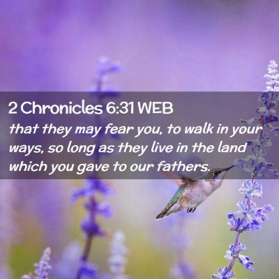 Picture 02 - 2 Chronicles 6:31 WEB - that they may fear you, to walk in your ways, so - Bible Verse Picture