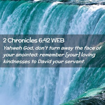 Picture 02 - 2 Chronicles 6:42 WEB - Yahweh God, don't turn away the face of your - Bible Verse Picture