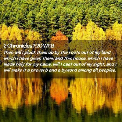 Picture 02 - 2 Chronicles 7:20 WEB - then will I pluck them up by the roots out of my - Bible Verse Picture
