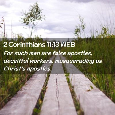 Picture 02 - 2 Corinthians 11:13 WEB - For such men are false apostles, deceitful - Bible Verse Picture