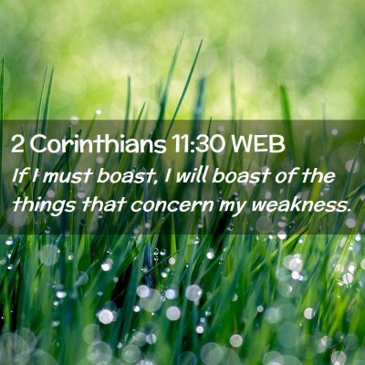 Picture 02 - 2 Corinthians 11:30 WEB - If I must boast, I will boast of the things that - Bible Verse Picture