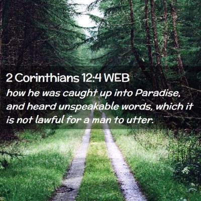 Picture 02 - 2 Corinthians 12:4 WEB - how he was caught up into Paradise, and heard - Bible Verse Picture