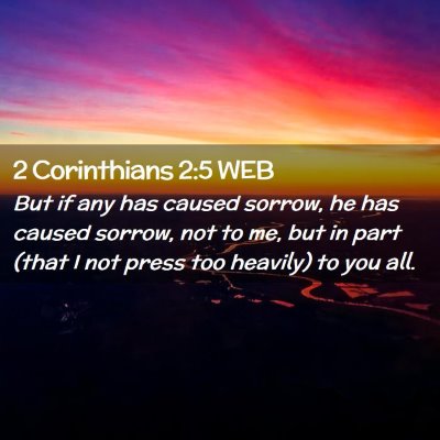 Picture 02 - 2 Corinthians 2:5 WEB - But if any has caused sorrow, he has caused - Bible Verse Picture