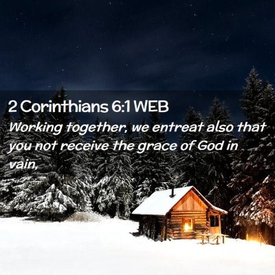 Picture 02 - 2 Corinthians 6:1 WEB - Working together, we entreat also that you not - Bible Verse Picture
