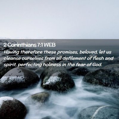 Picture 02 - 2 Corinthians 7:1 WEB - Having therefore these promises, beloved, let us - Bible Verse Picture