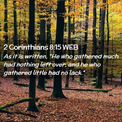 Picture 02 - 2 Corinthians 8:15 WEB - As it is written, 