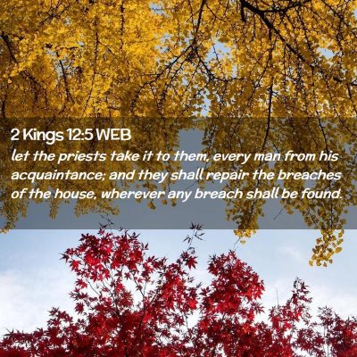 Picture 02 - 2 Kings 12:5 WEB - let the priests take it to them, every man from - Bible Verse Picture