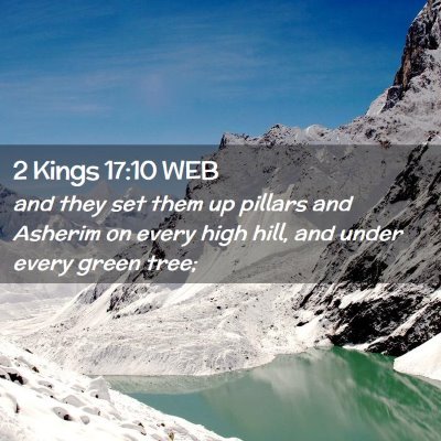Picture 02 - 2 Kings 17:10 WEB - and they set them up pillars and Asherim on every - Bible Verse Picture