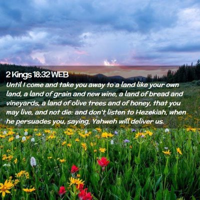 Picture 02 - 2 Kings 18:32 WEB - Until I come and take you away to a land like - Bible Verse Picture