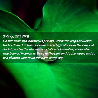 Picture 02 - 2 Kings 23:5 WEB - He put down the idolatrous priests, whom the - Bible Verse Picture