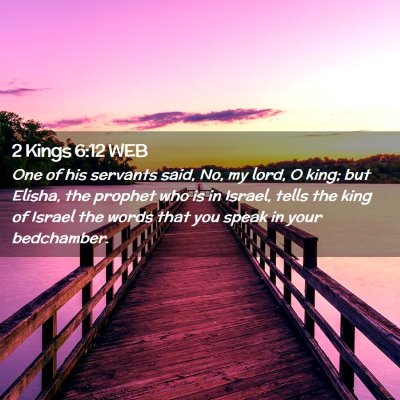 Picture 02 - 2 Kings 6:12 WEB - One of his servants said, No, my lord, O king; - Bible Verse Picture