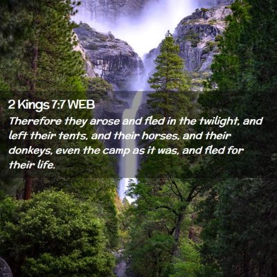 Picture 02 - 2 Kings 7:7 WEB - Therefore they arose and fled in the twilight, - Bible Verse Picture