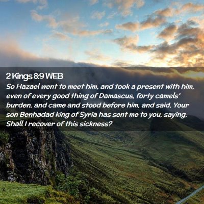 Picture 02 - 2 Kings 8:9 WEB - So Hazael went to meet him, and took a present - Bible Verse Picture
